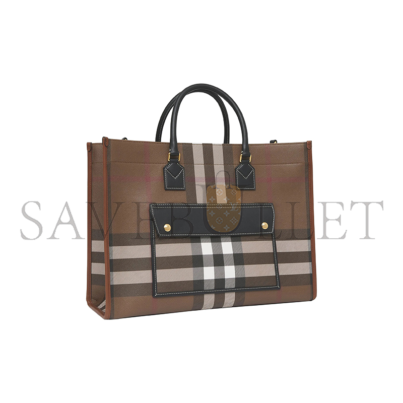 BURBERRY FREYA MEDIUM CANVAS TOTE BAG 80523311 (40*30*16cm)